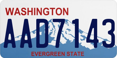 WA license plate AAD7143