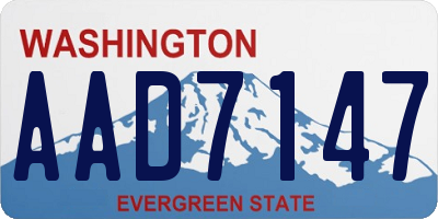 WA license plate AAD7147