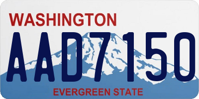 WA license plate AAD7150