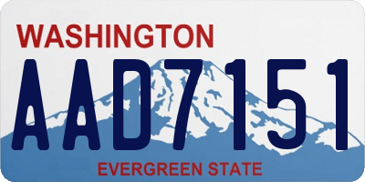 WA license plate AAD7151