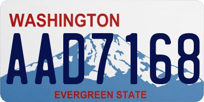 WA license plate AAD7168