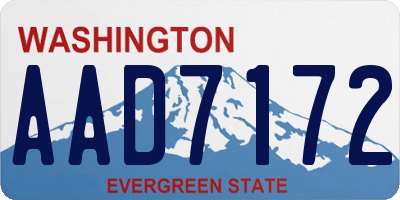 WA license plate AAD7172