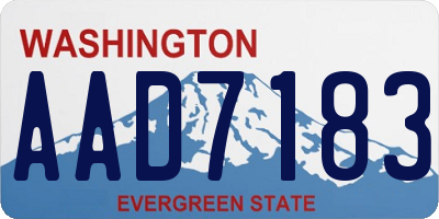 WA license plate AAD7183