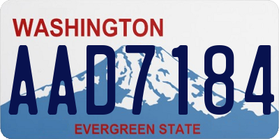 WA license plate AAD7184