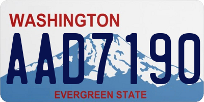 WA license plate AAD7190