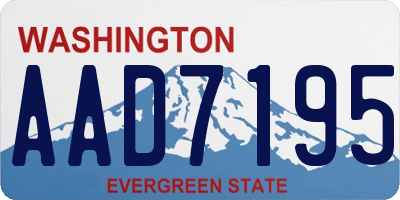 WA license plate AAD7195