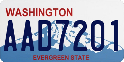 WA license plate AAD7201