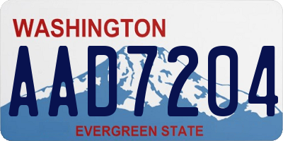 WA license plate AAD7204