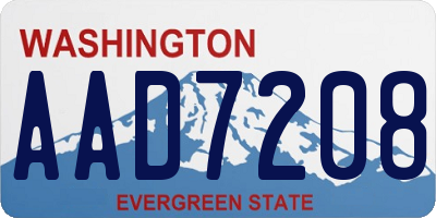 WA license plate AAD7208