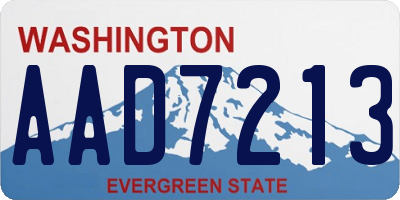 WA license plate AAD7213