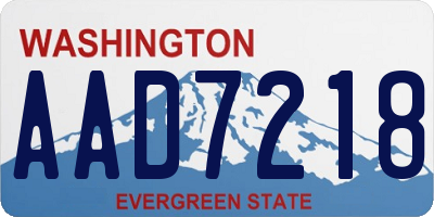 WA license plate AAD7218
