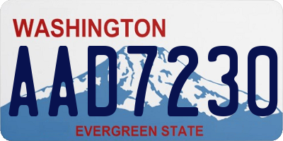 WA license plate AAD7230