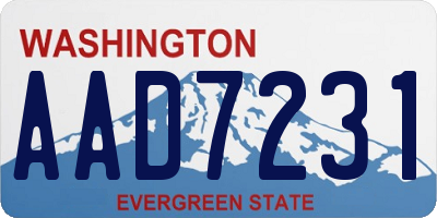 WA license plate AAD7231