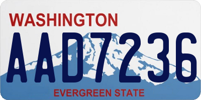 WA license plate AAD7236