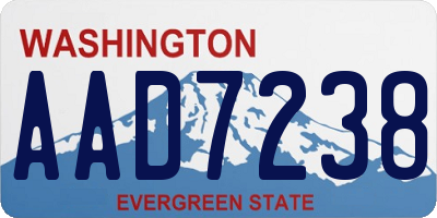WA license plate AAD7238