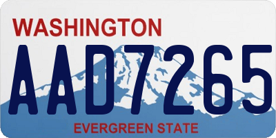 WA license plate AAD7265