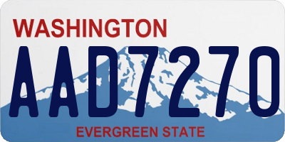 WA license plate AAD7270