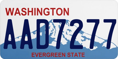 WA license plate AAD7277