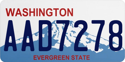 WA license plate AAD7278