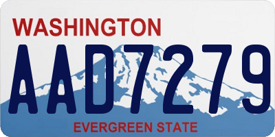 WA license plate AAD7279