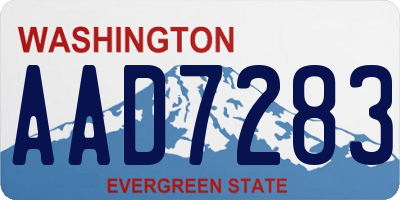 WA license plate AAD7283