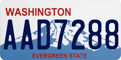 WA license plate AAD7288