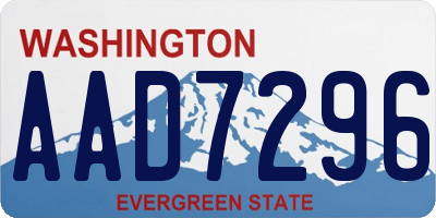 WA license plate AAD7296