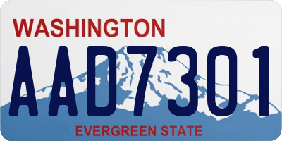 WA license plate AAD7301