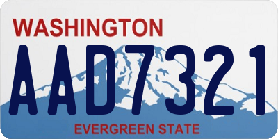 WA license plate AAD7321