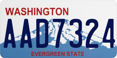 WA license plate AAD7324