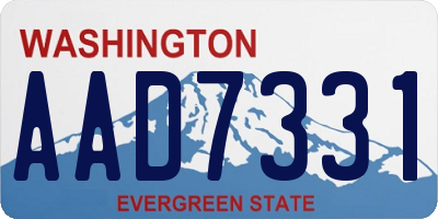 WA license plate AAD7331