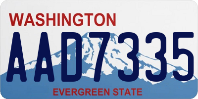 WA license plate AAD7335