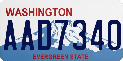 WA license plate AAD7340