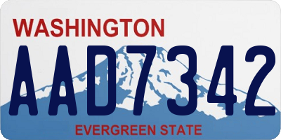 WA license plate AAD7342