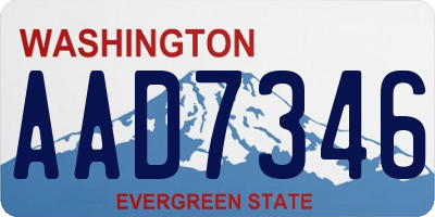 WA license plate AAD7346