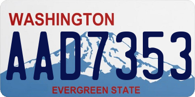 WA license plate AAD7353