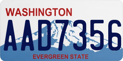 WA license plate AAD7356