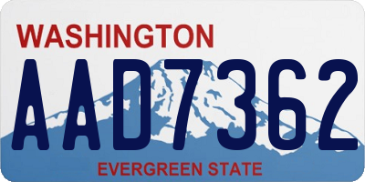 WA license plate AAD7362