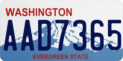 WA license plate AAD7365