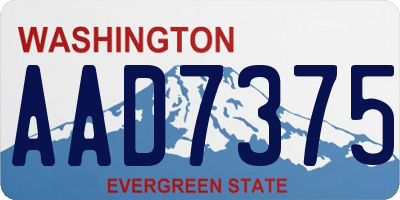 WA license plate AAD7375