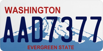 WA license plate AAD7377