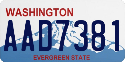 WA license plate AAD7381