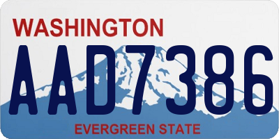 WA license plate AAD7386