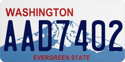 WA license plate AAD7402