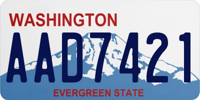 WA license plate AAD7421