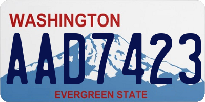 WA license plate AAD7423