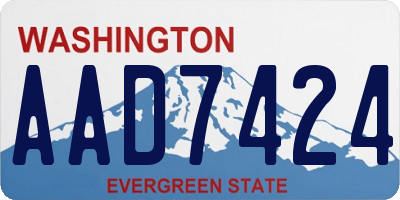WA license plate AAD7424