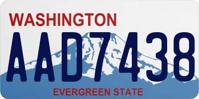 WA license plate AAD7438