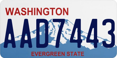 WA license plate AAD7443