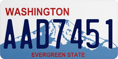WA license plate AAD7451